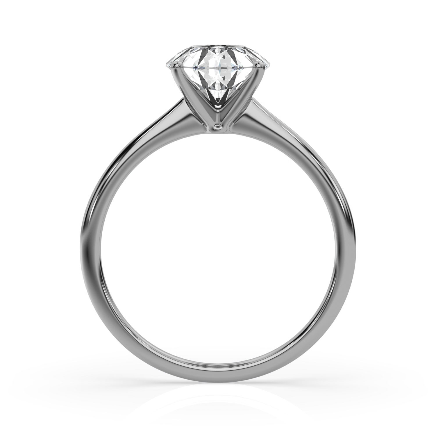 14K White Gold Reli Petitie 1.2 MM Solitaire Ring
